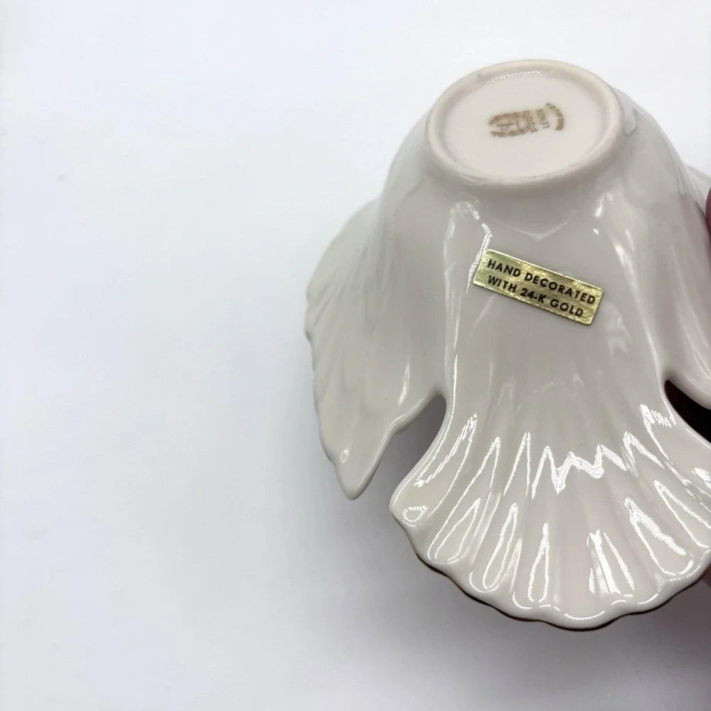 Vintage LENOX China Dove‎ Dish Ivory Bowl Creme 24k Gold Trim New